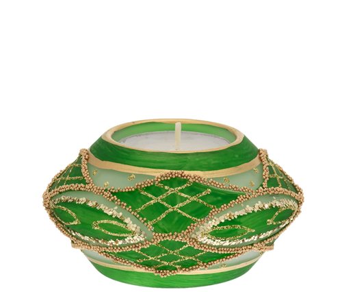 ELISSE 85*50 VERDE CON TEALIGHT MM 38
